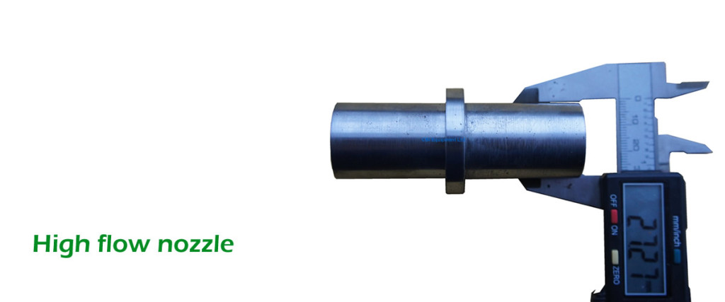 High flow nozzle for larger suction and Venturi guns